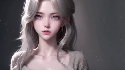 清纯治愈银发美少女