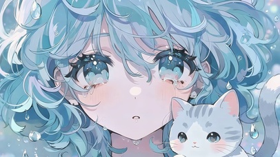 萌女和猫咪