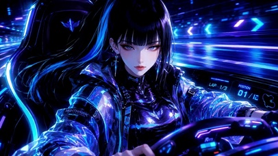 赛博朋克赛机车美少女