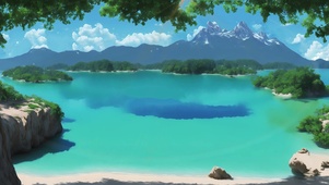 夏日青屿沐晴光