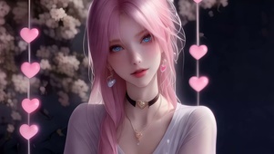 唯美花下少女