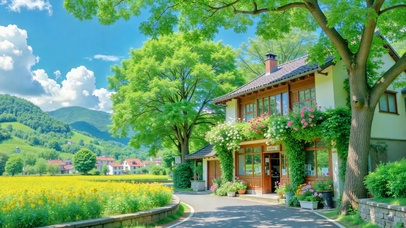 治愈乡村夏日田园风景