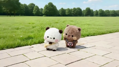 蹦蹦跳跳去玩耍