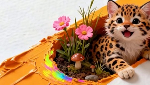 可爱萌宠老虎带鱼屏