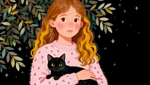 女孩抱着猫咪
