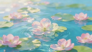 小清新水面鲜花