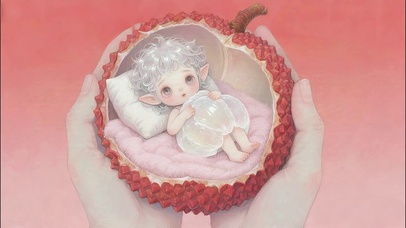 做鬼脸的淘气荔枝宝宝