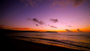 4K晚霞夕阳海岸