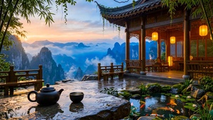 国风山顶木屋