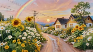 开满鲜花的乡村小路