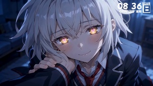 夜阑私语，银发校服少女