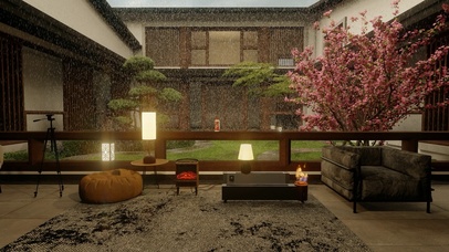 在宋苏合院里赏雨品茗 适合摸鱼