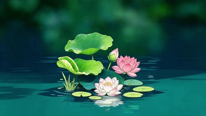 护眼 荷塘