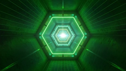 科幻六边形隧道