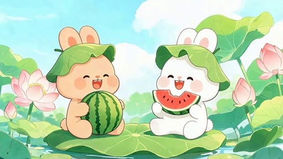 荷叶上萌宠