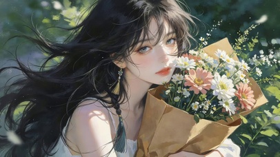 治愈鲜花女孩