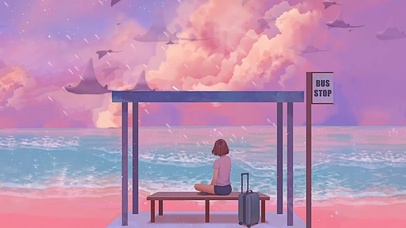 美丽的海边车站