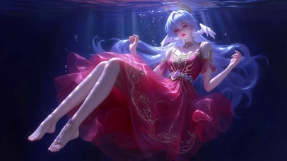 水下梦幻蓝发礼服女神
