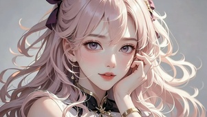 4K 粉韵间华襟少女