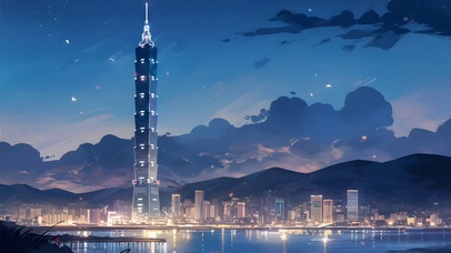 4K 夜空下的高塔