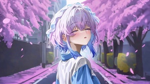 樱花雨巷温柔少女