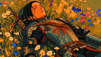 花海中的骑士