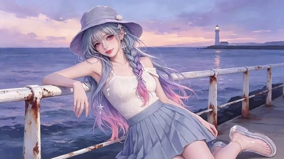 海边的草帽少女
