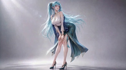 蓝发女神