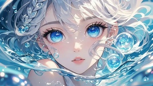 水纹下冰涟少女（4K动态静音）