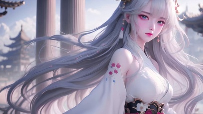 治愈纯洁高贵古风银发女神