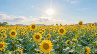 晴空下的向日葵