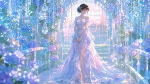梦幻水晶花廊紫裙美少女