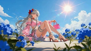 粉系银发娘・花境