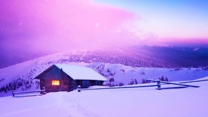 4K 唯美治愈【雪山上的小屋】