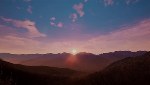 延时夕阳云