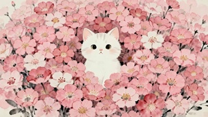 花丛里的猫咪