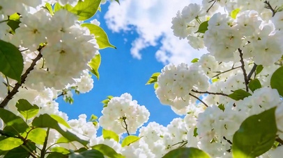春满白樱花