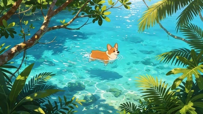 海面的柯基
