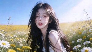 花间甜美曼妙少女