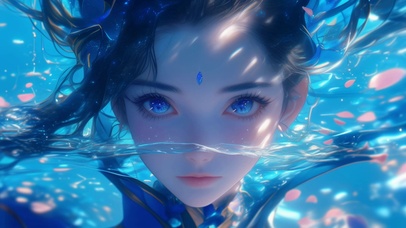 蓝色眼睛里有星星