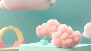 简约云朵带鱼屏