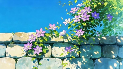 墙头鲜花
