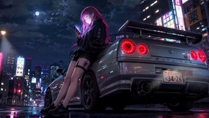城市汽车美女