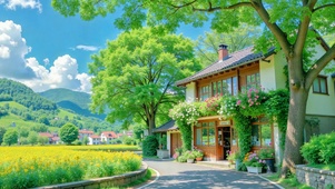 治愈乡村夏日田园风景