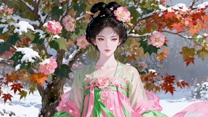 雪中古风汉服美人
