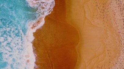 俯视航拍超美黄金海滩