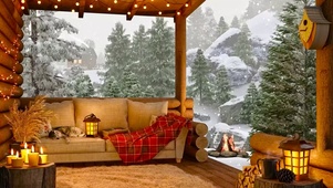 雪天木屋