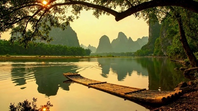 桂林漓江落日唯美风景