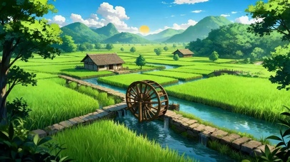 稻田溪畔草屋