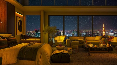 安静雪天都市房间